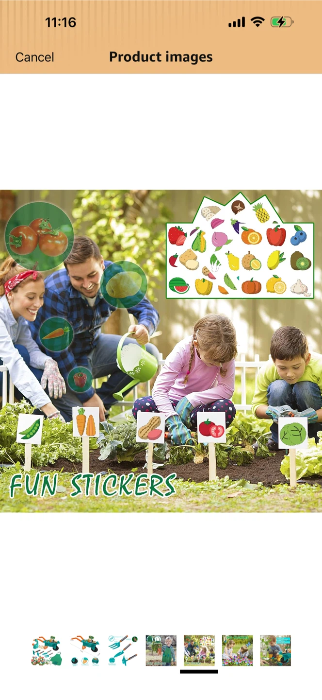 Kids Garden Tool Set with Wheelbarrow and Apron - photo 5