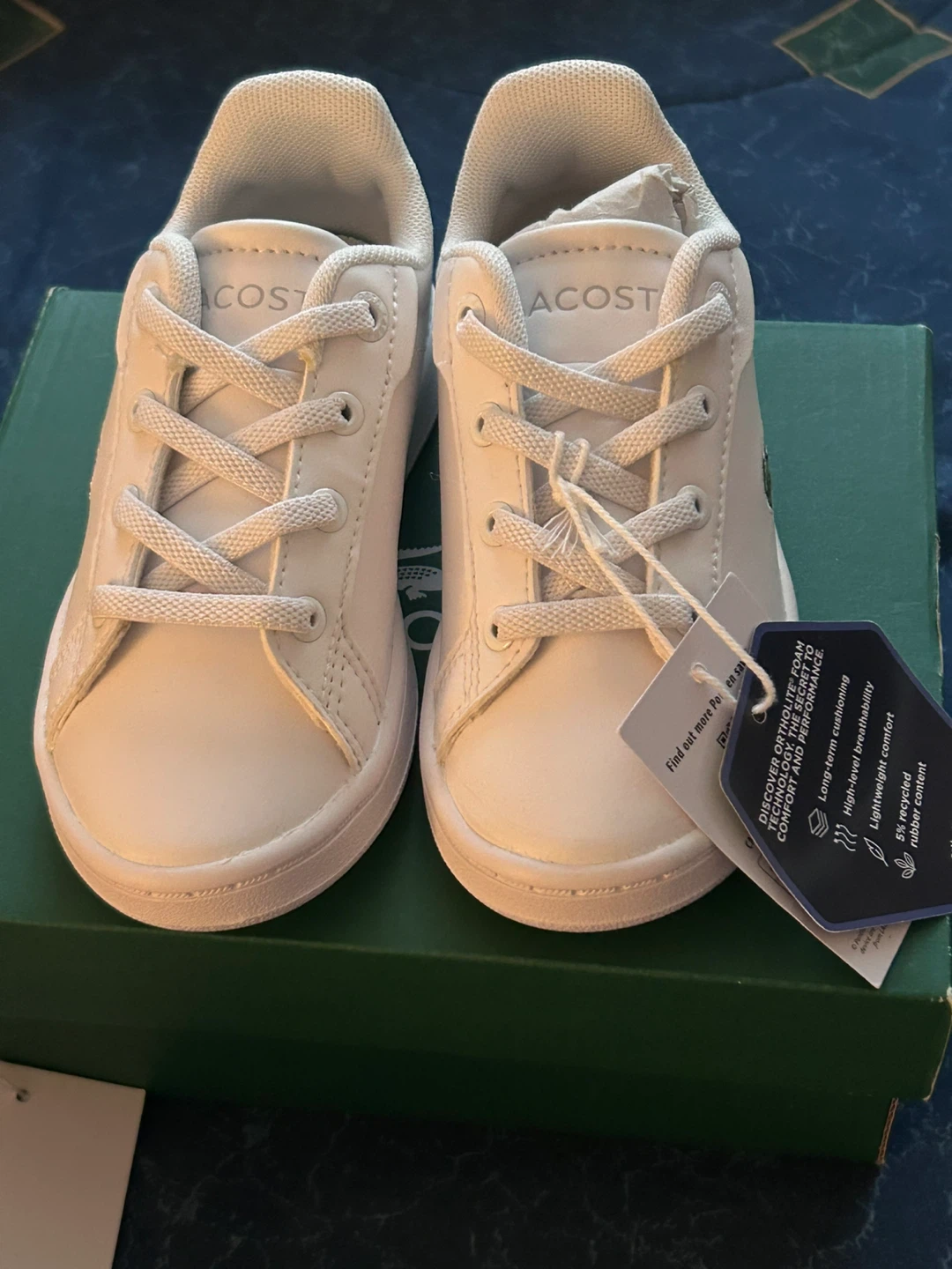 Lacoste White Leather Little Chimpion Strap Shoes Toddler Size 4 - photo 4