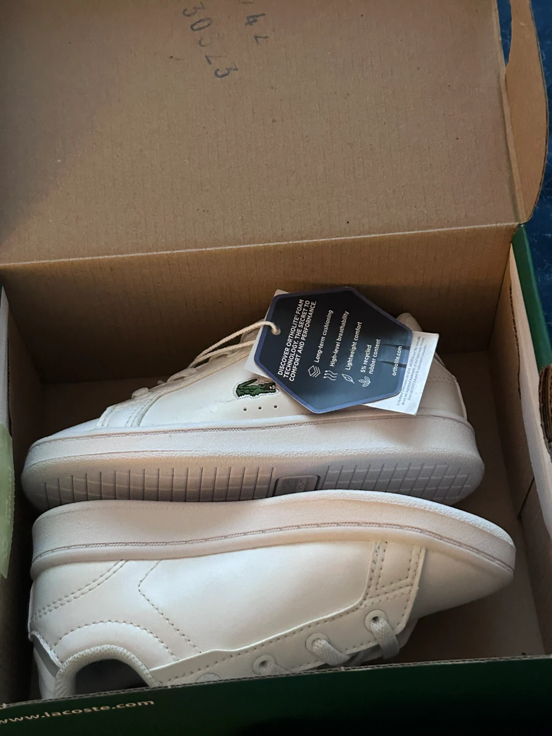 Lacoste White Leather Little Chimpion Strap Shoes Toddler Size 4 - photo 2