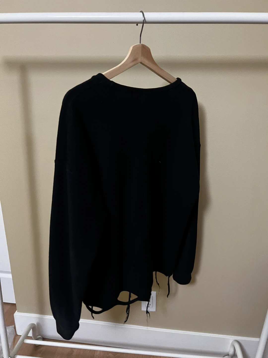 Black Distressed Crewneck Sweatshirt - photo 2