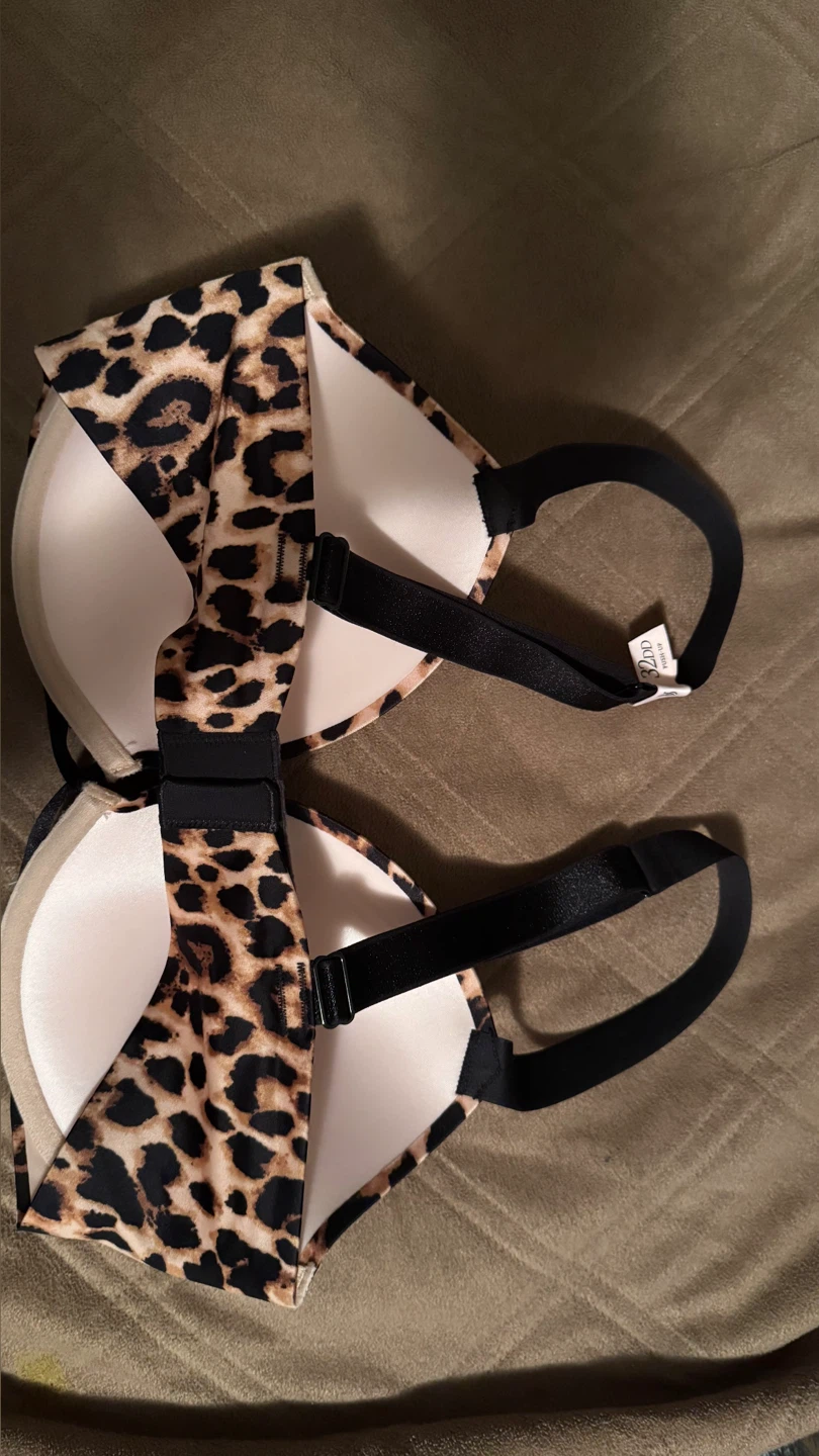 Victoria's Secret Logo Shine Push-Up Bra 32DD Leopard Print - photo 2