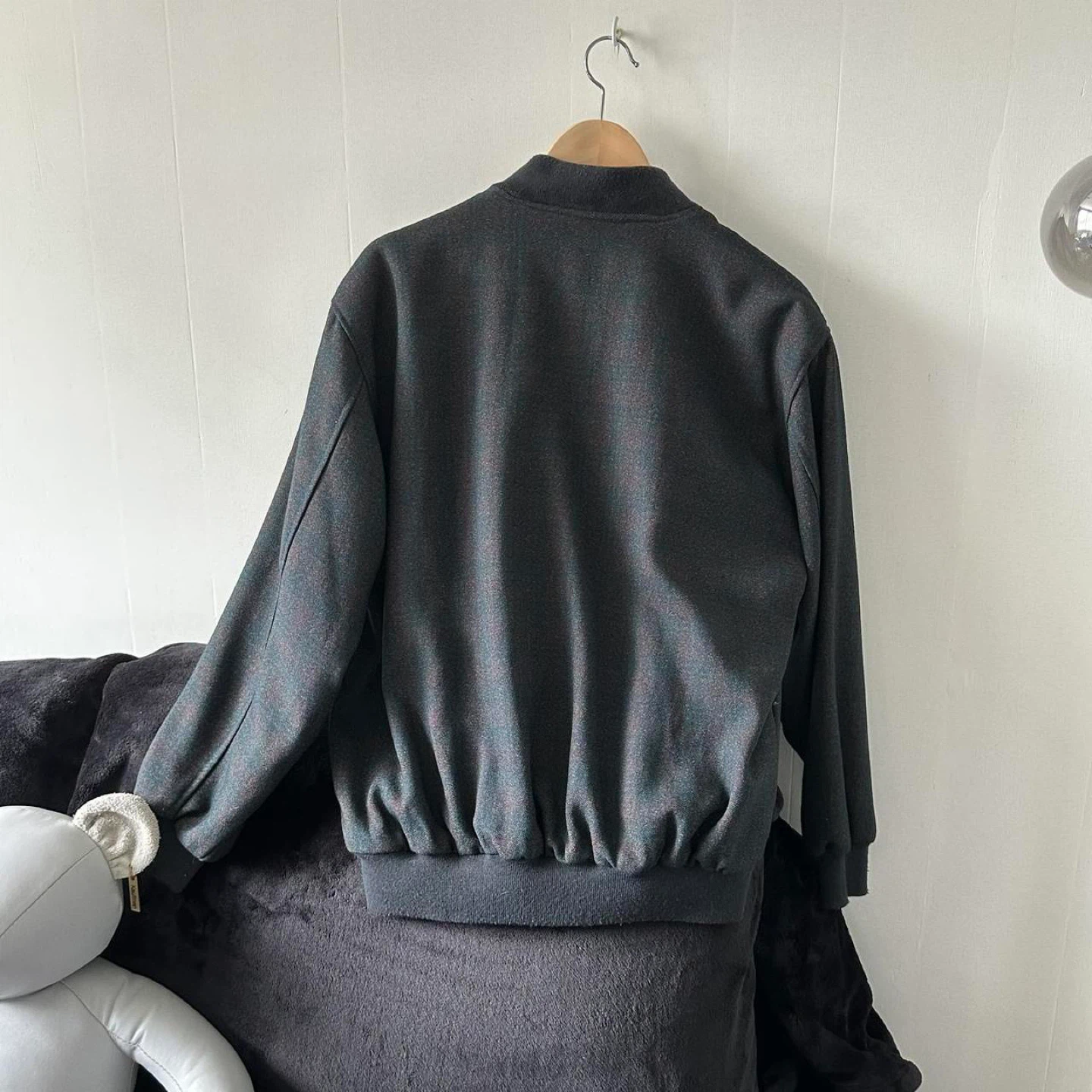 Dark green plaid bomber jacket - photo 2