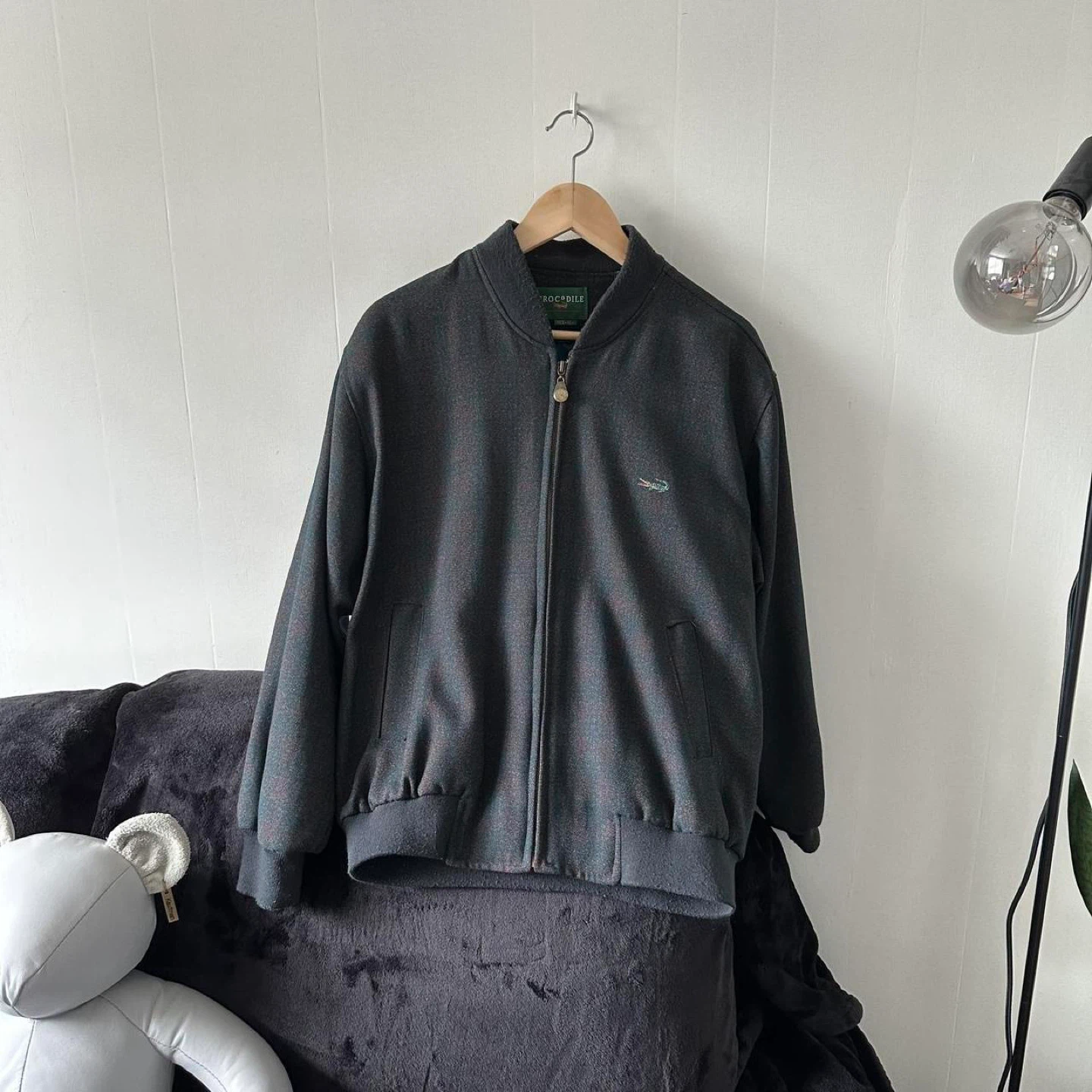 Dark green plaid bomber jacket - photo 3