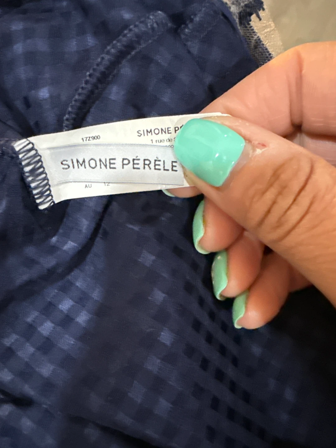 Simone Perele Navy Blue Sheer Floral Halter Top - photo 4