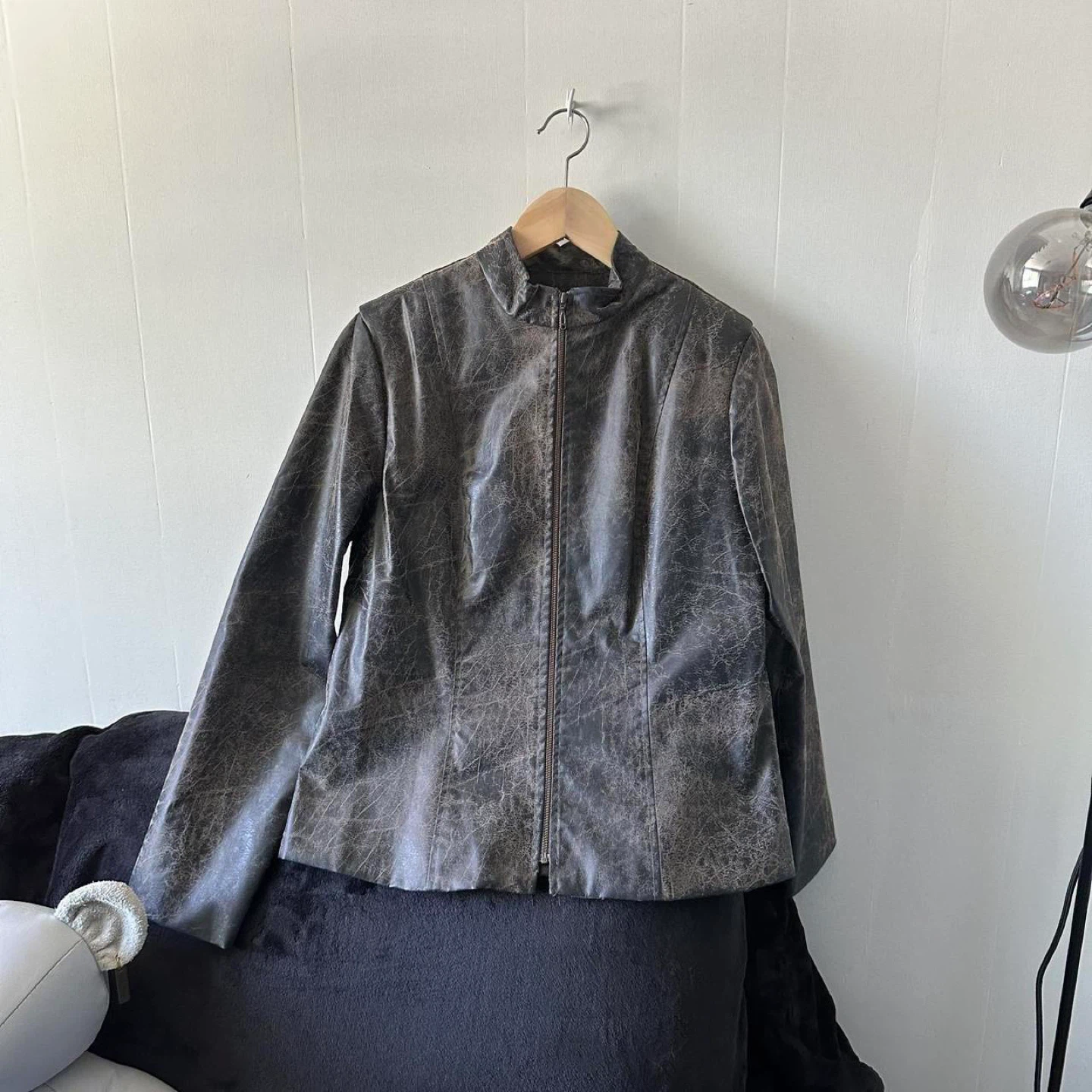 Women's Faux Leather Jacket - photo 2