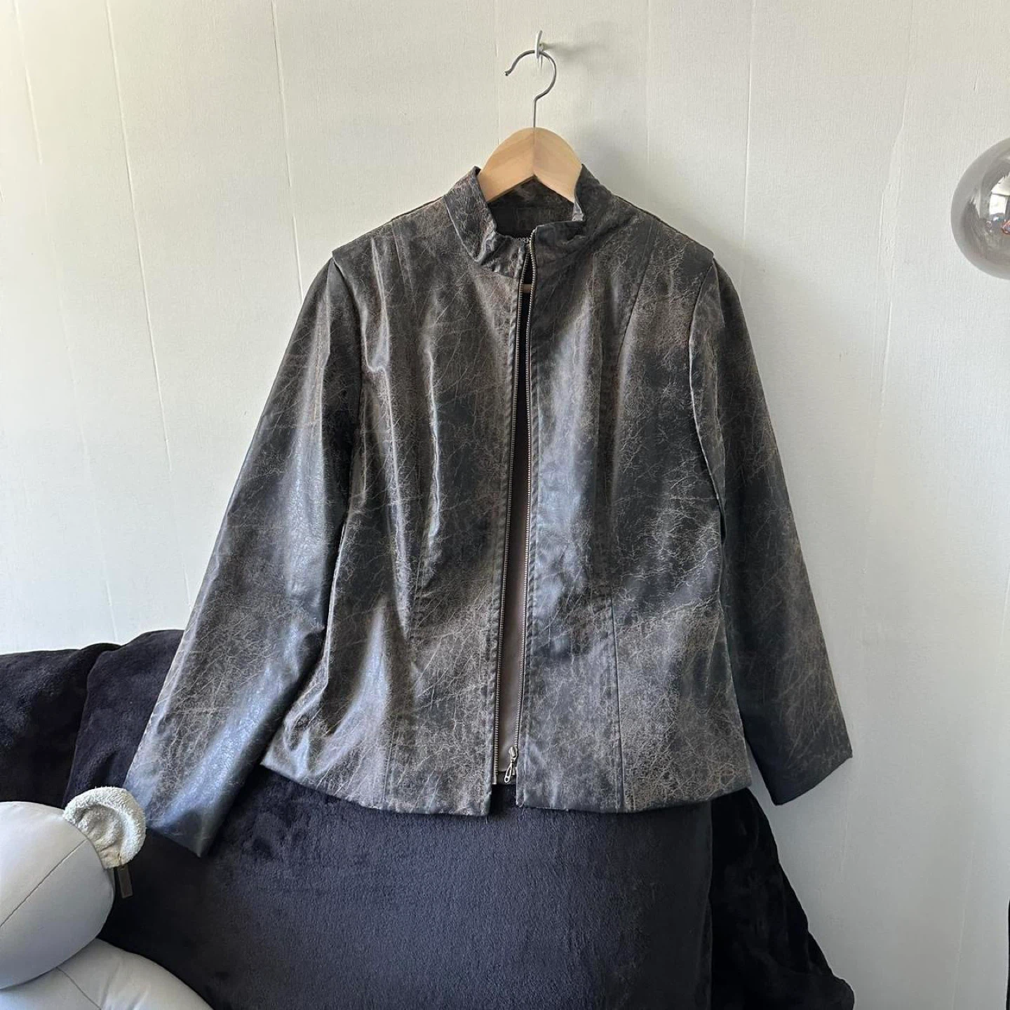 Women's Faux Leather Jacket - photo 5