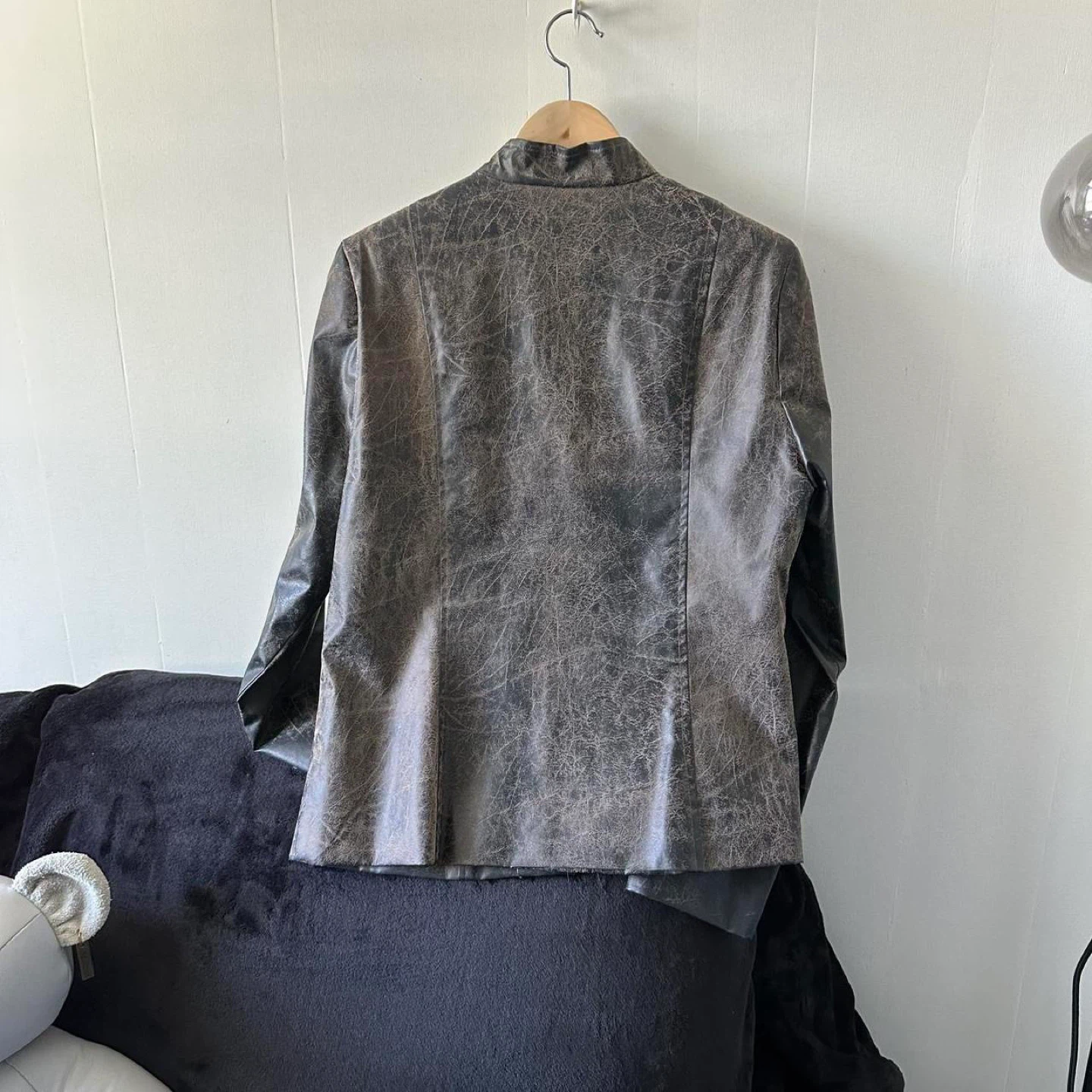 Women's Faux Leather Jacket - photo 4