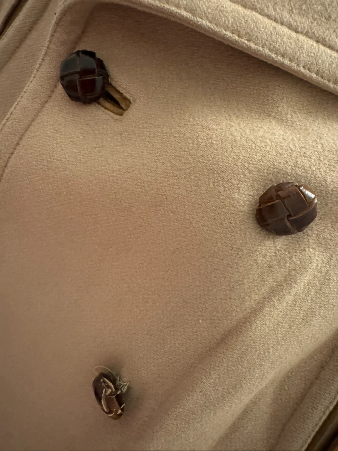Massimo Dutti Camel Double-Breasted Coat with Sherpa Collar - photo 3