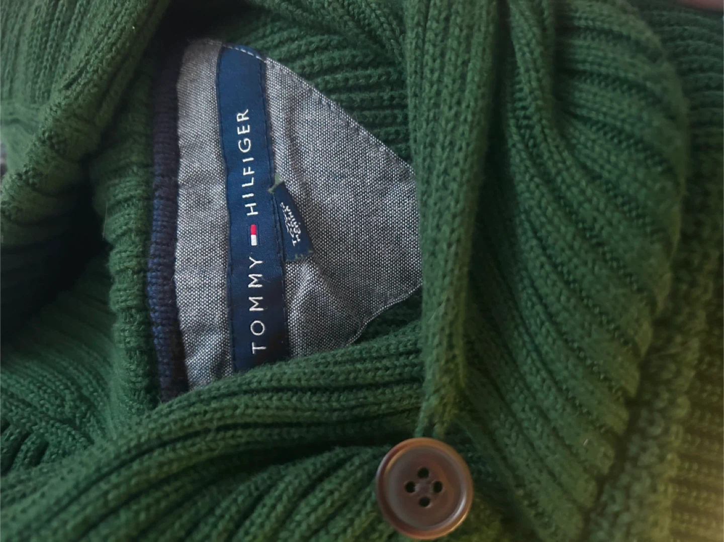 Tommy Hilfiger Green Shawl Collar Sweater - photo 4