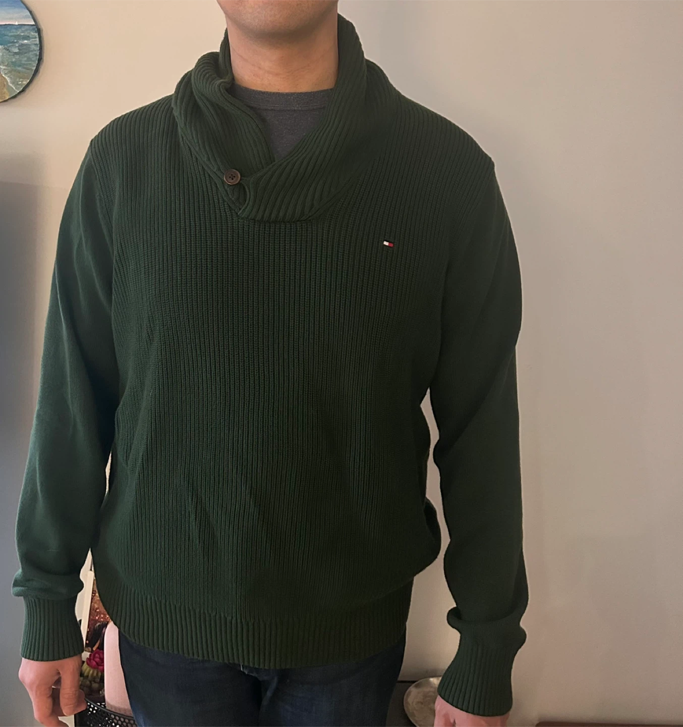 Tommy Hilfiger Green Shawl Collar Sweater - photo 5