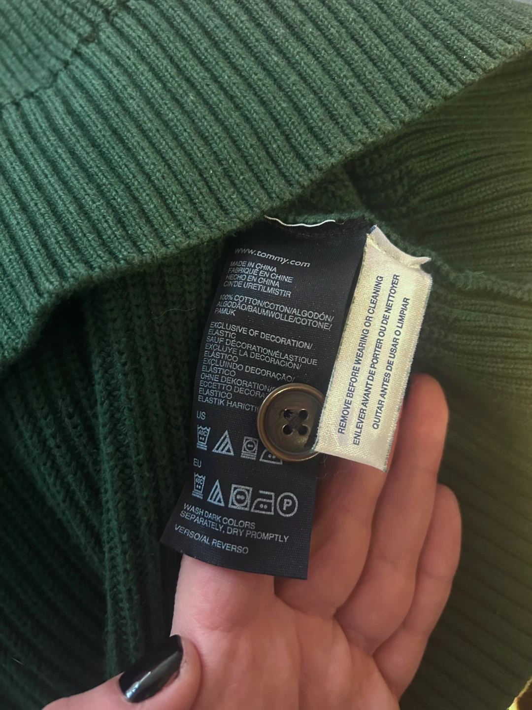 Tommy Hilfiger Green Shawl Collar Sweater - photo 2