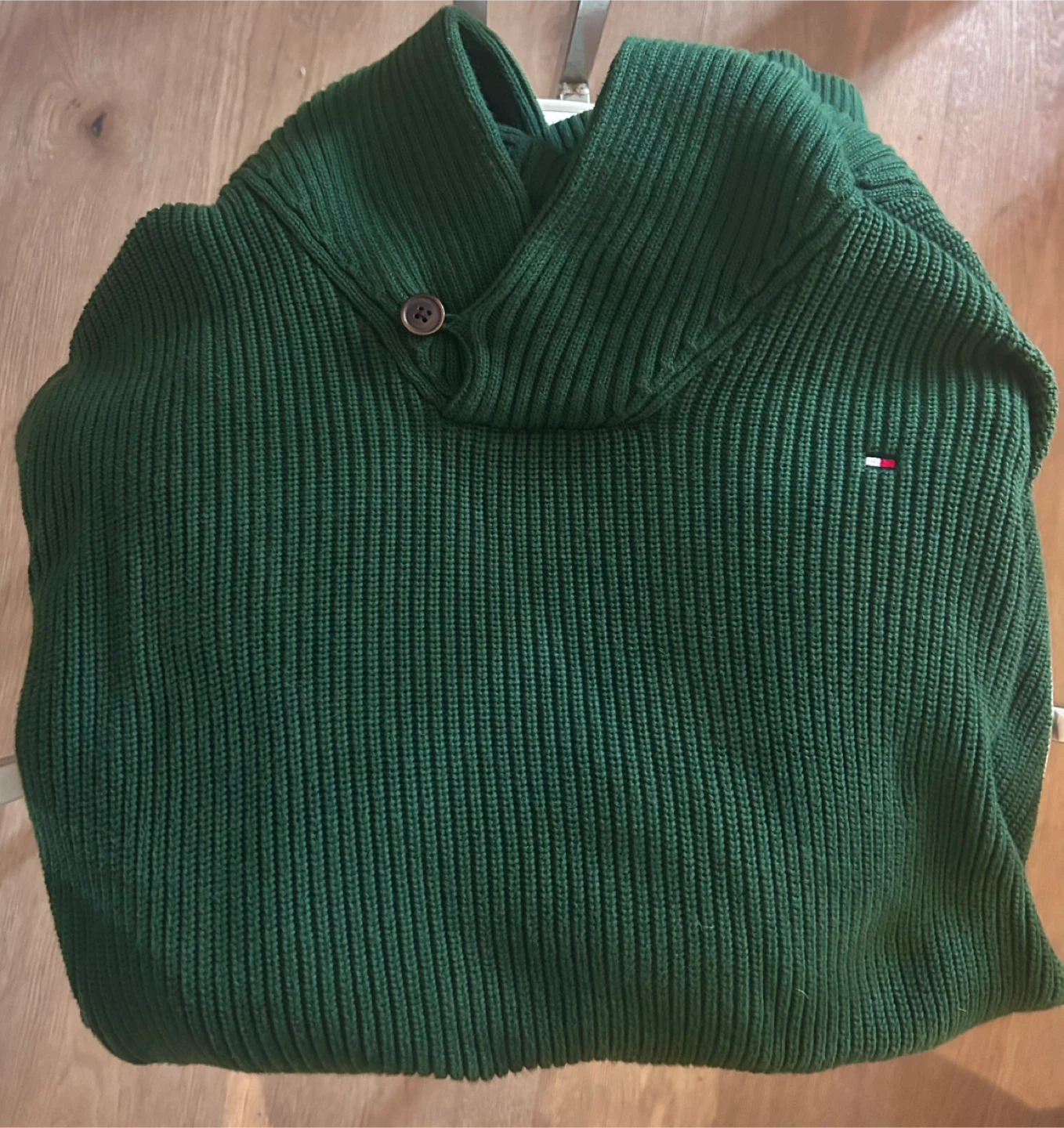 Tommy Hilfiger Green Shawl Collar Sweater