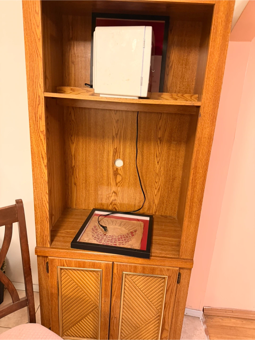 Wood Entertainment Center with Glass Doors - photo 2
