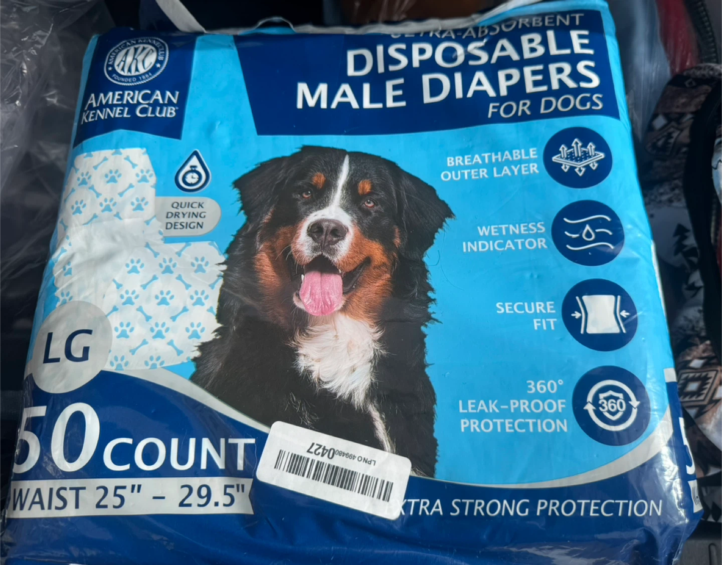 American Kennel Club Disposable Male Diapers - LG (50 Count)