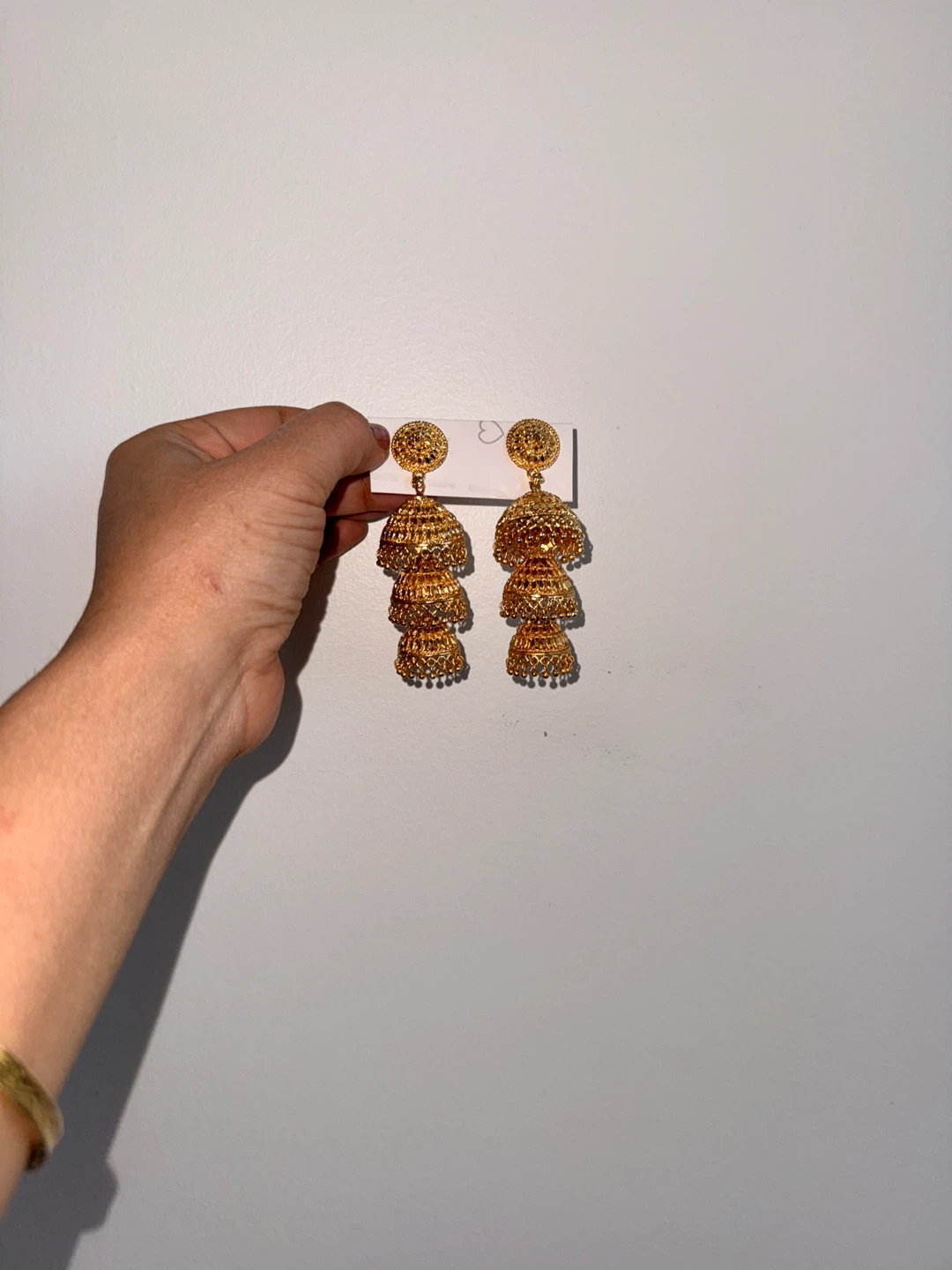 Gold Tone Layered Jhumka Earrings - photo 2
