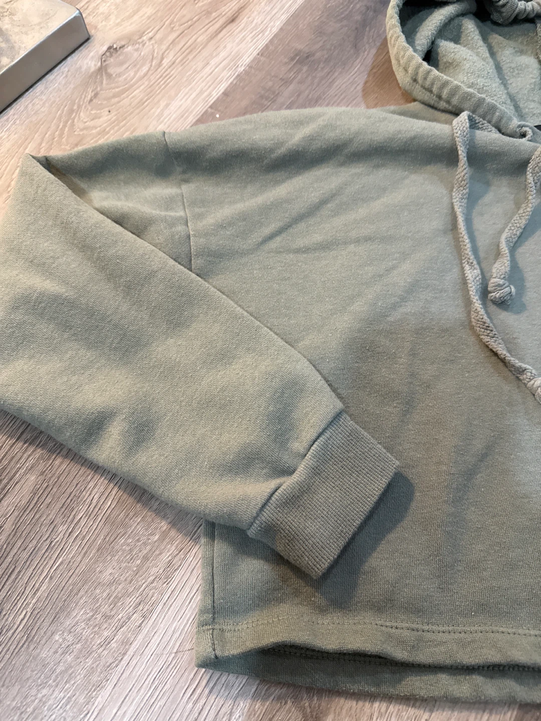 Ambiance  Women's Cropped Hoodie - Olive Green - photo 3