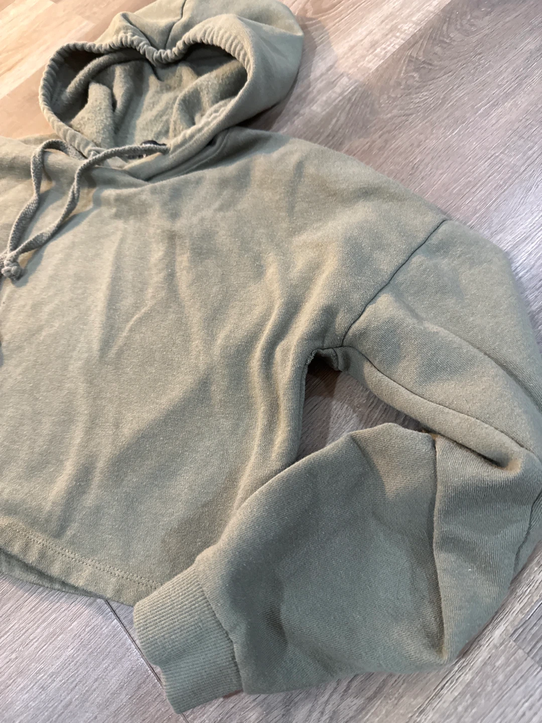 Ambiance  Women's Cropped Hoodie - Olive Green - photo 4