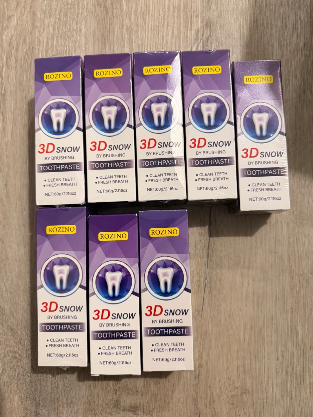 7x Rozino 3D Snow Toothpaste Clean Teeth Fresh Breath 60g