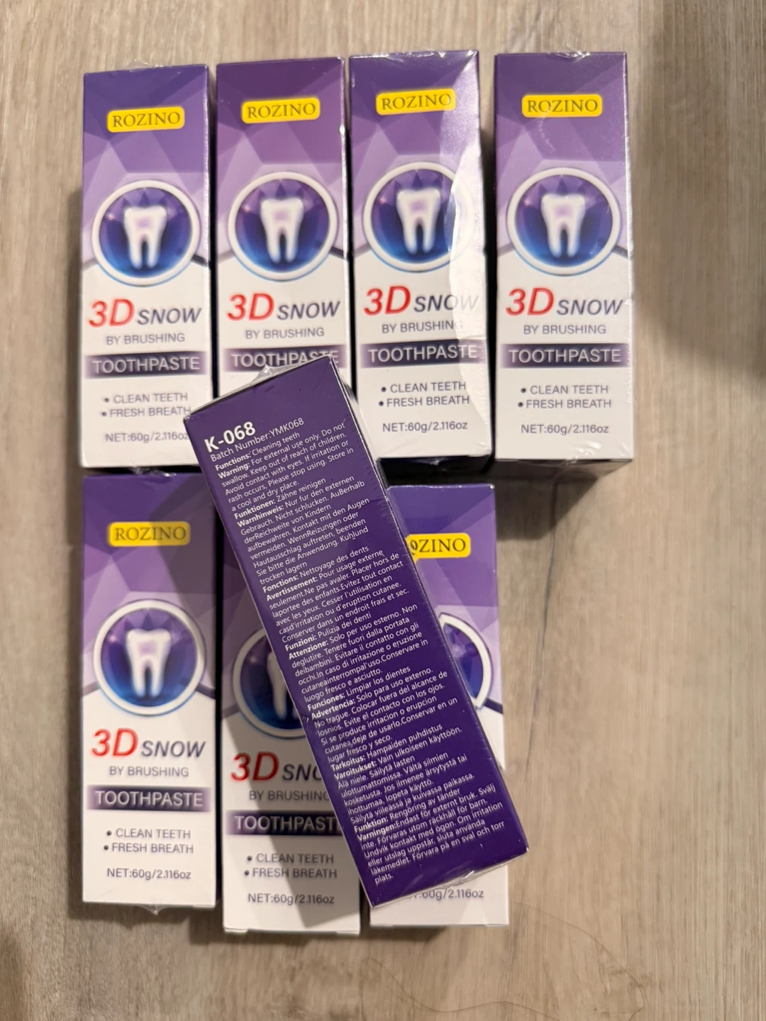 7x Rozino 3D Snow Toothpaste Clean Teeth Fresh Breath 60g - photo 3