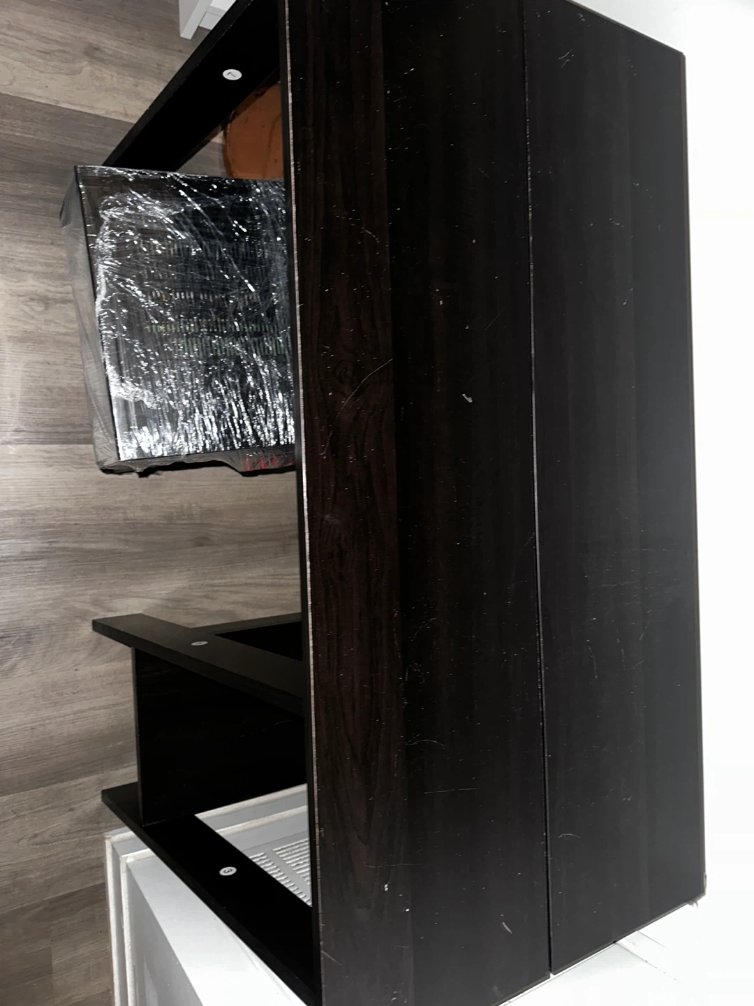 Black Wood Desk with Shelf - photo 3