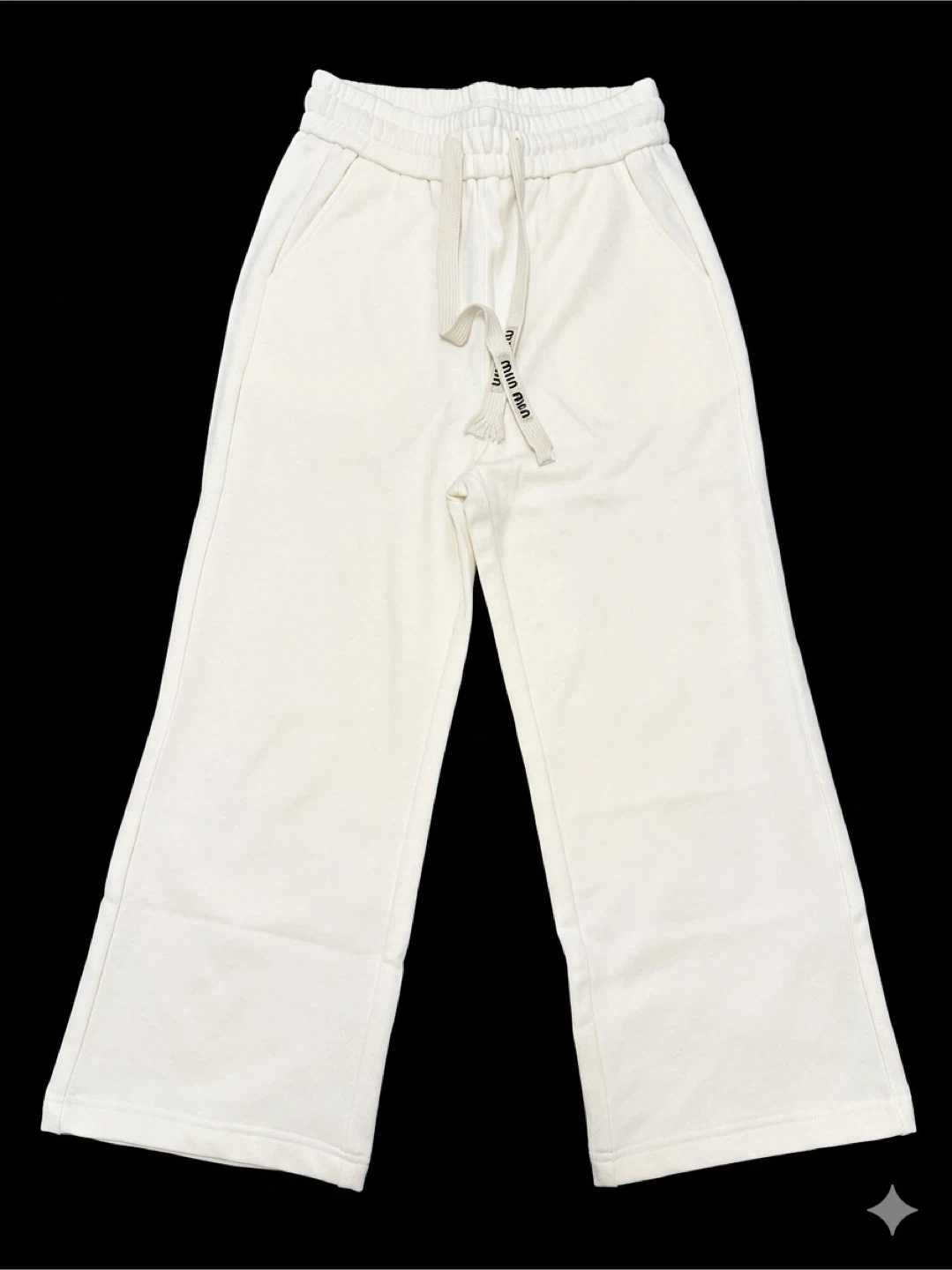 Miu Miu Cream Wide Leg Sweatpants