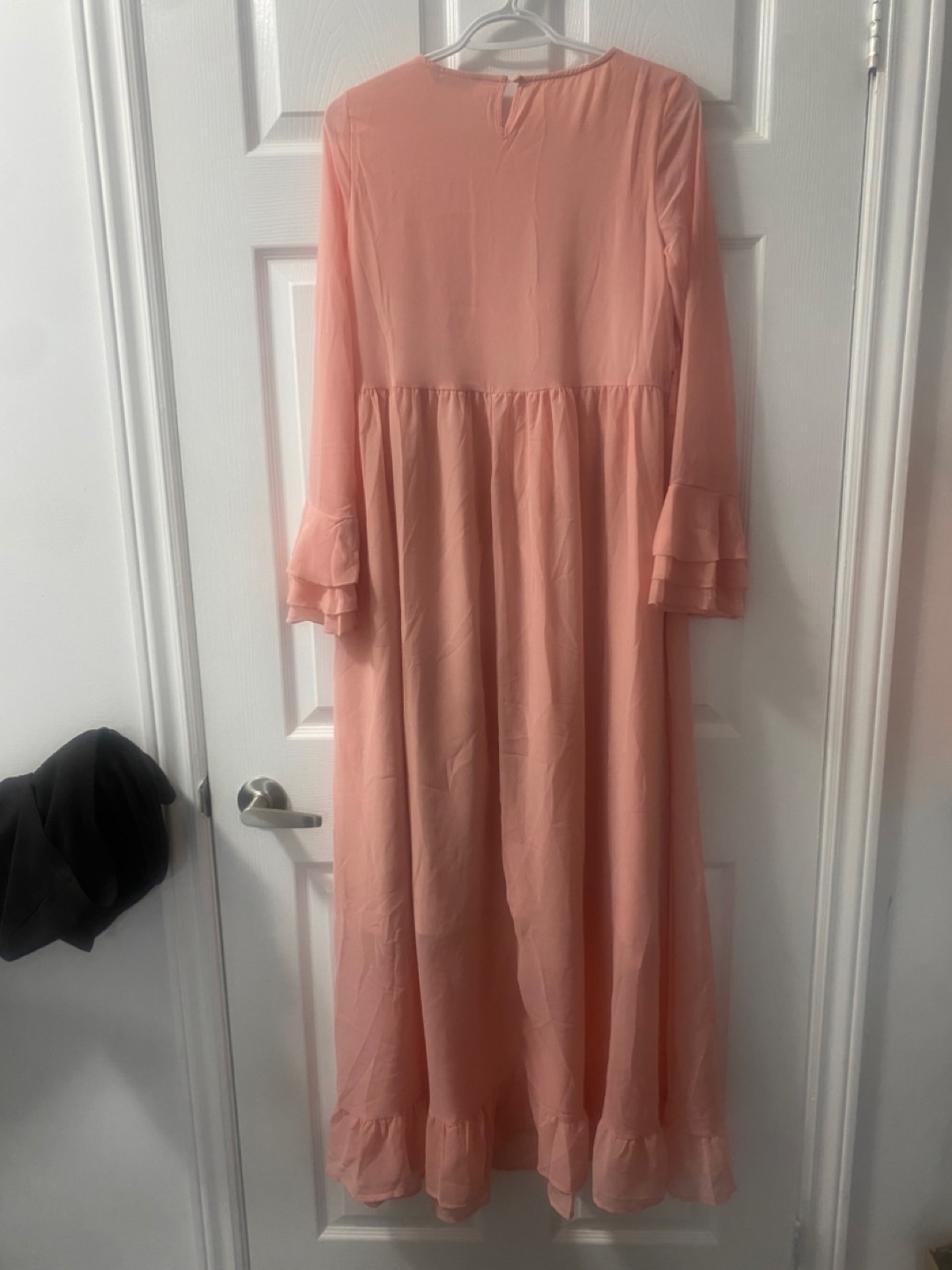 SHEIN Pink Maxi Dress with Ruffle Sleeves - photo 2