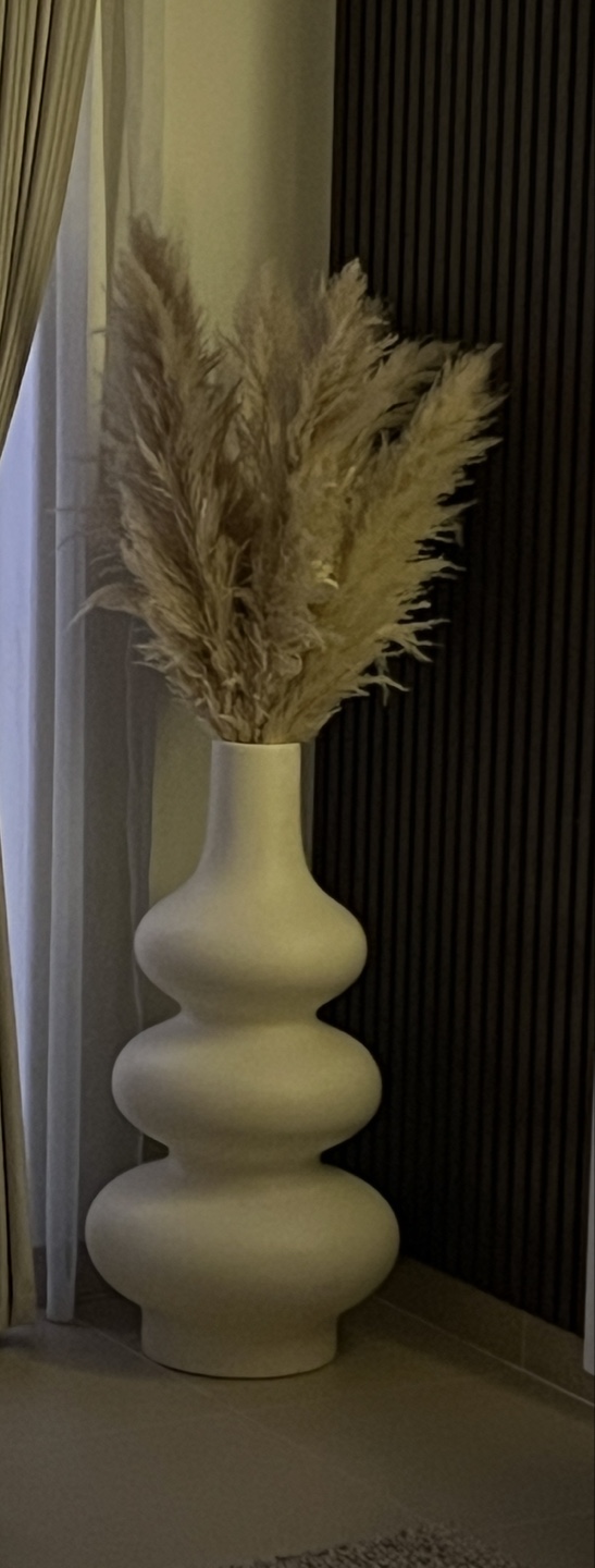 Cream Ceramic Decorative Floor Vase - photo 2