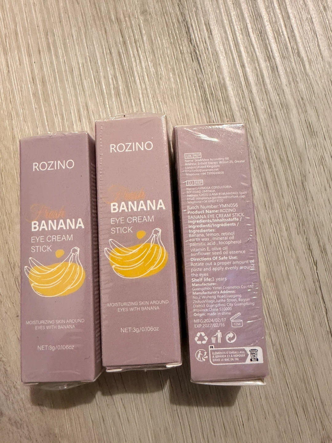 ROZINO Fresh Banana Eye Cream Stick Set (3 Pack) - photo 2