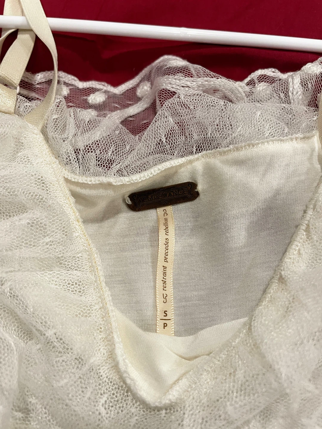 Free People White Ruffle Lace Dress Size S - photo 3
