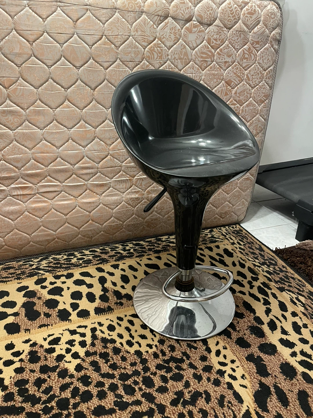 Black Modern Adjustable Bar Stool - photo 2
