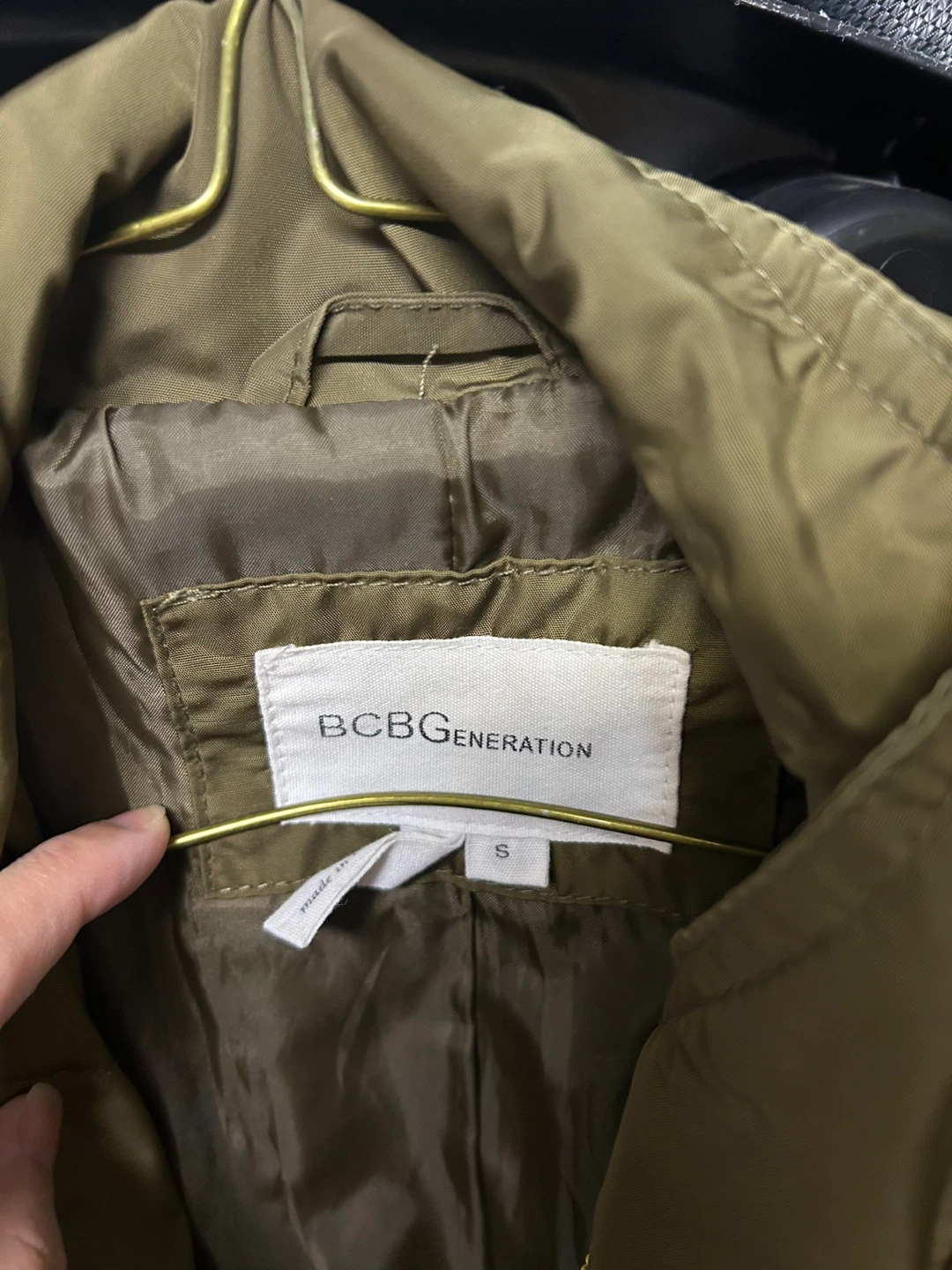 BCBGGeneration Women's Olive Green Quilted Parka Jacket - Size S - photo 2