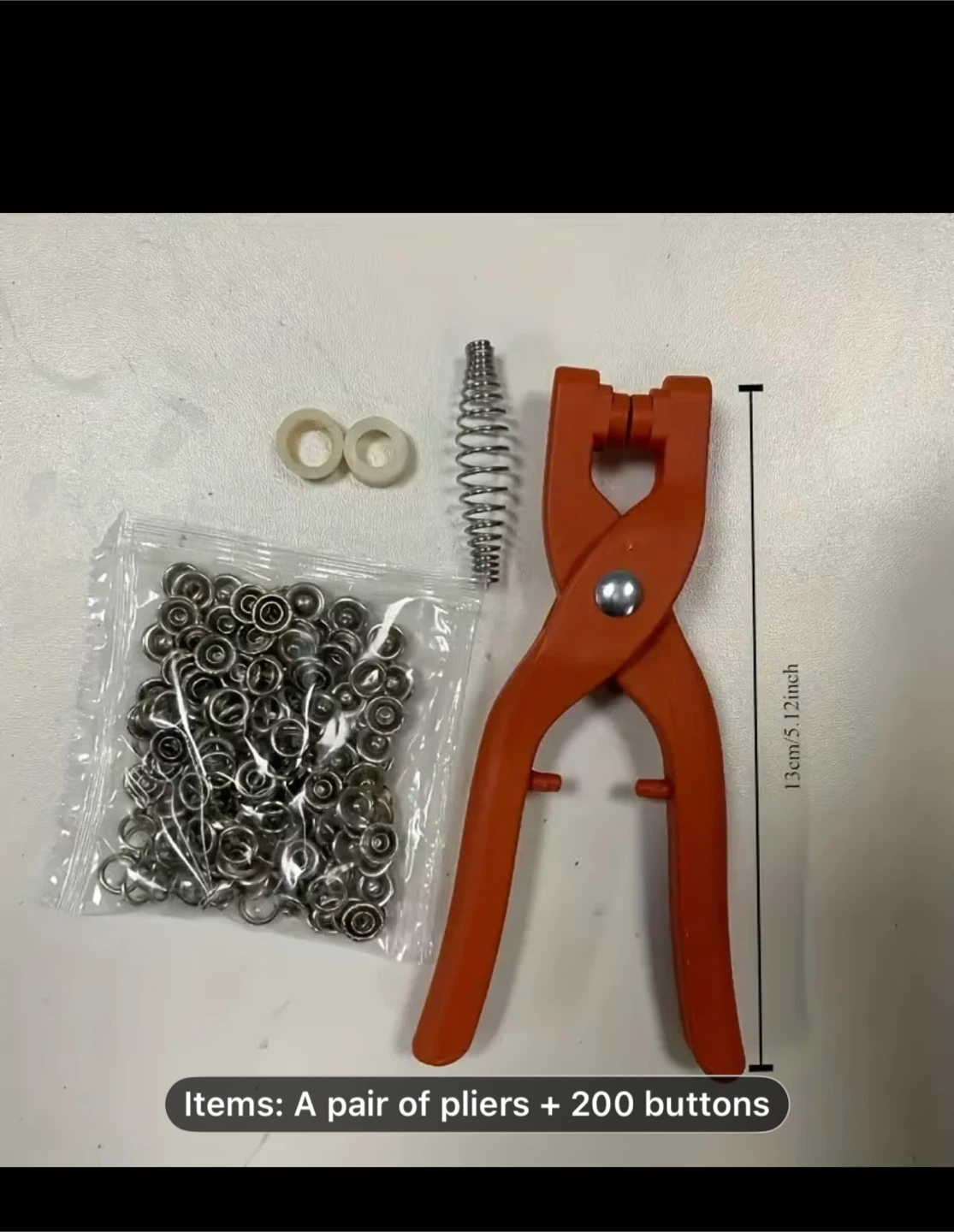 Snap Fastener Kit with Pliers and 200 Buttons - photo 4