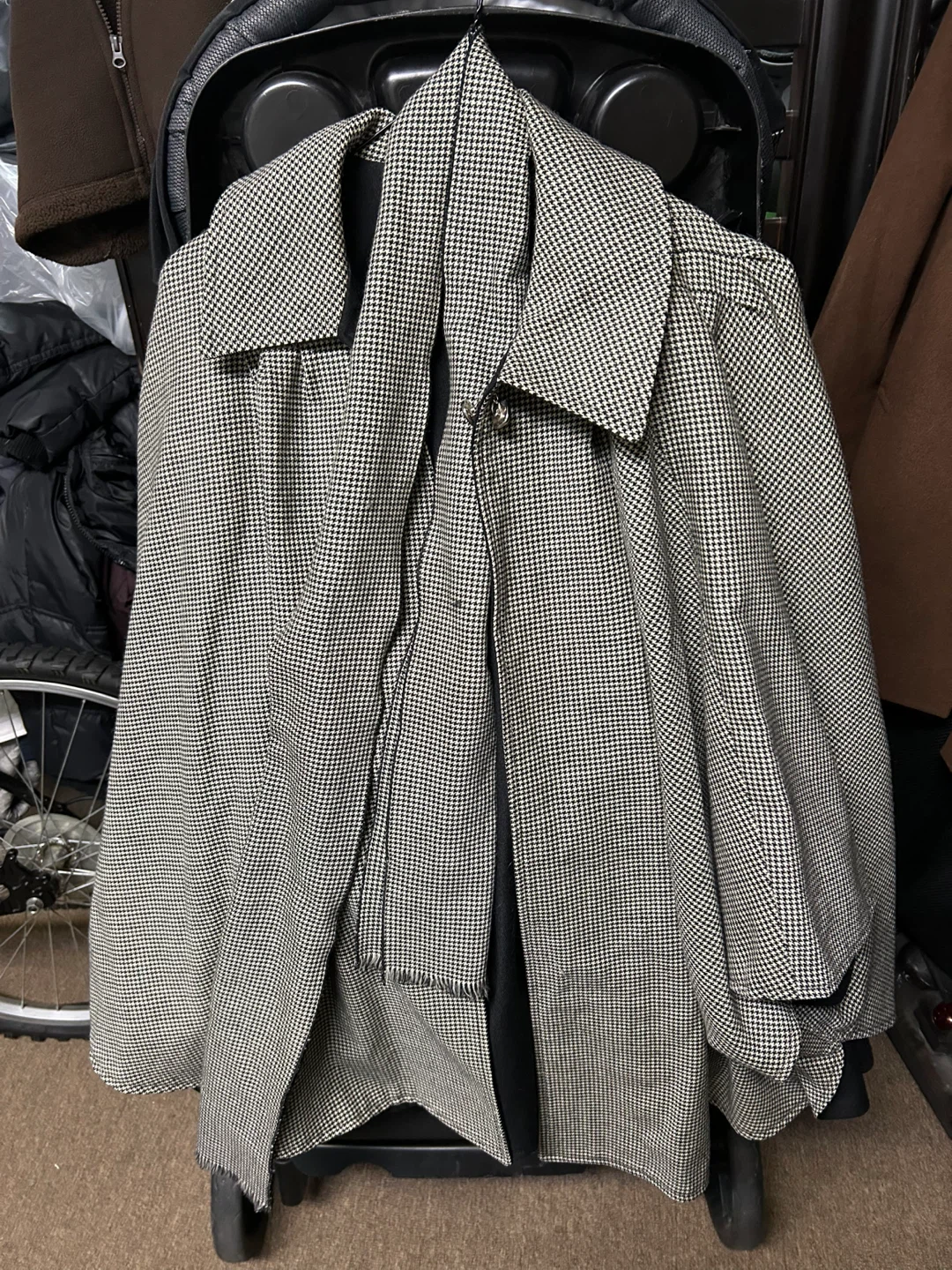 Houndstooth Trench Coat