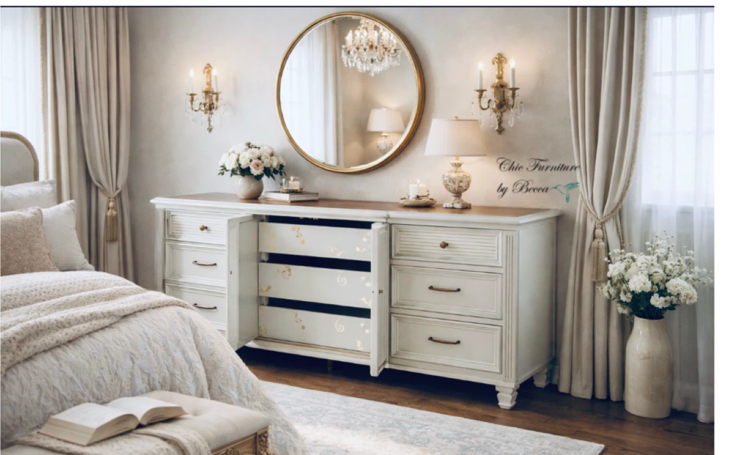 Light green refinished Dresser