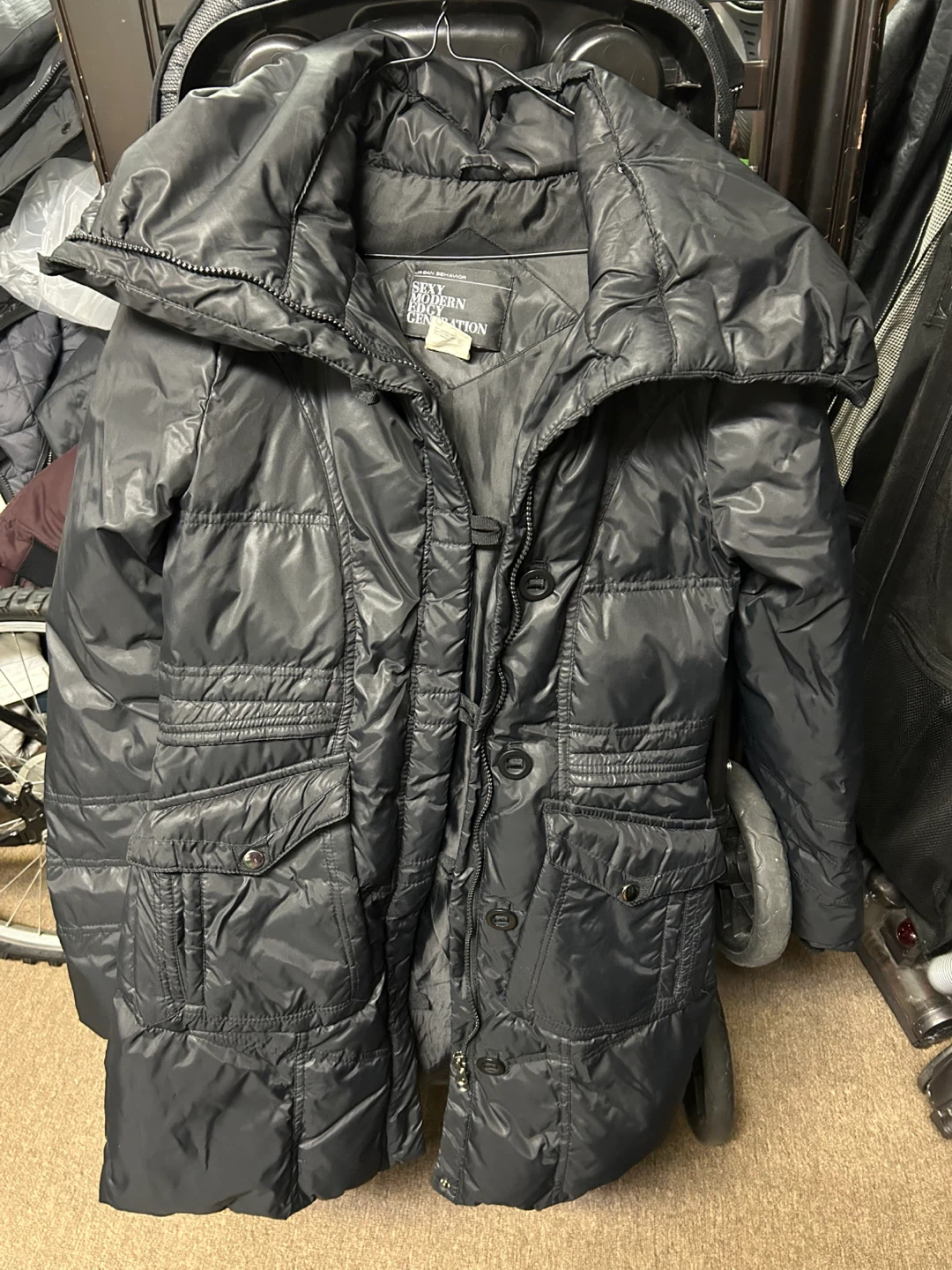 Urban Behavior Puffer Coat - Black, Size S