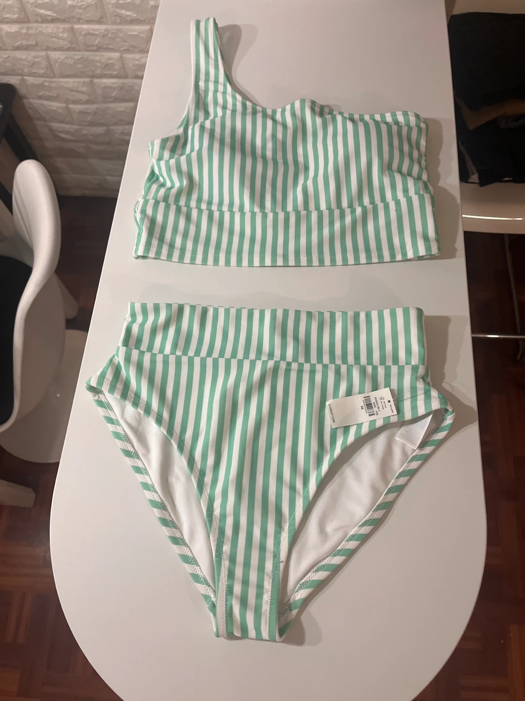 Striped Bikini Set and Swim Trunks - photo 2
