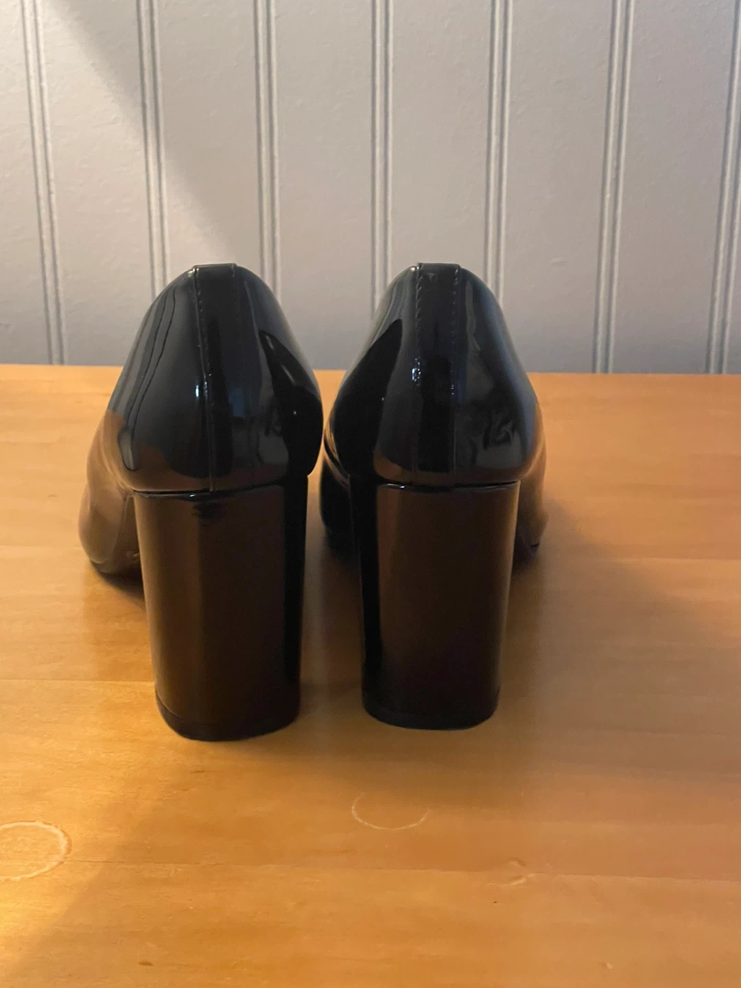 Black Patent Chunky Heel Pumps size 6.5 - photo 4