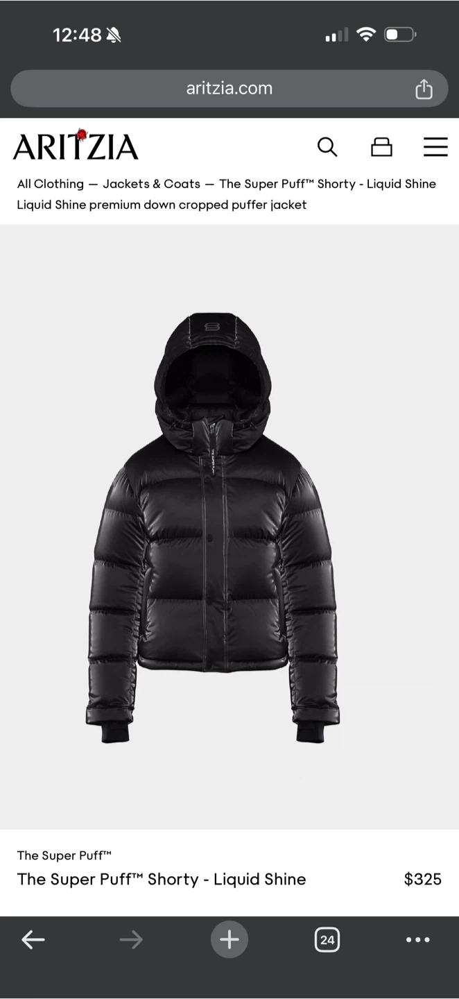 Aritzia The Super Puff™ Shorty Liquid Shine Jacket - Black - photo 2