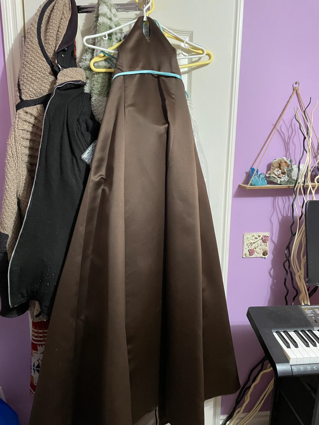 Brown Halter Neck Formal Dress - photo 3