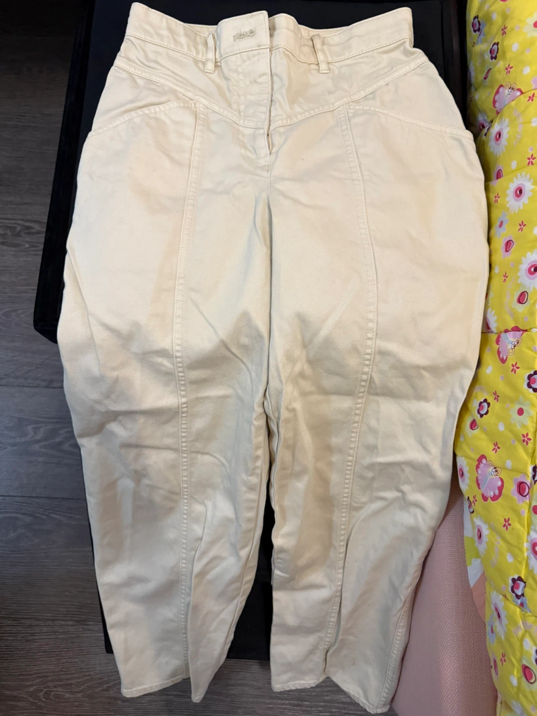Little Moon Cream Cropped Pants Size 0 - photo 2