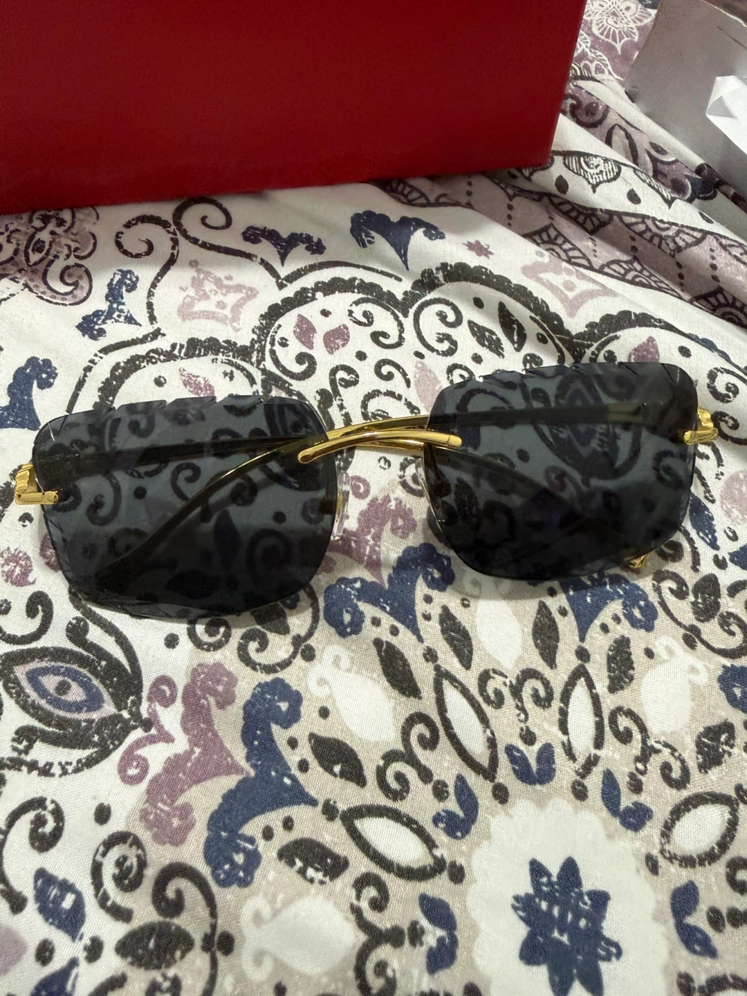 Rimless Sunglasses - Gold & Black