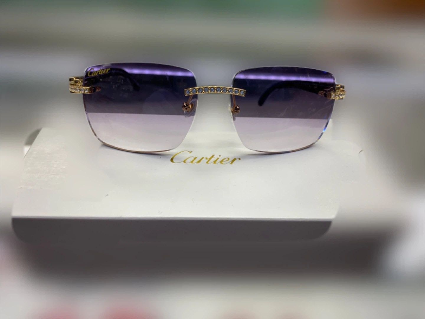 Cartier Rimless Sunglasses with Gradient Lenses
