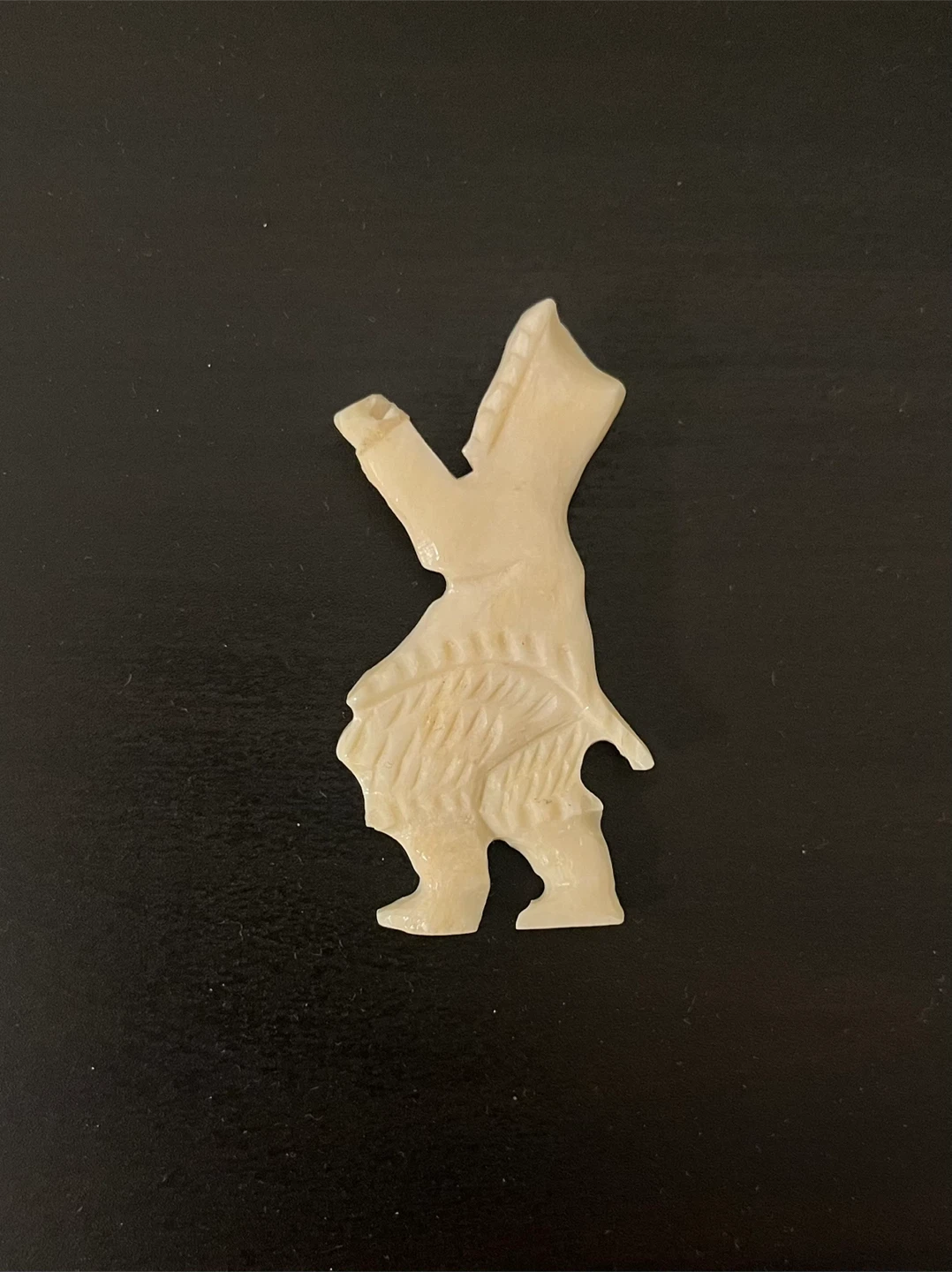 Carved Ivory Inuit Figure Pin - Indigenous Art