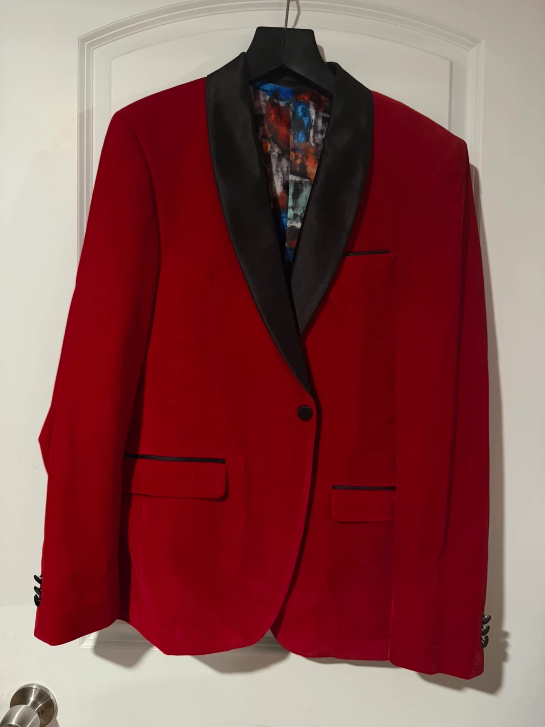 Men’s Suslo Couture Red Blazer Jacket Size M/40 Slim Fit