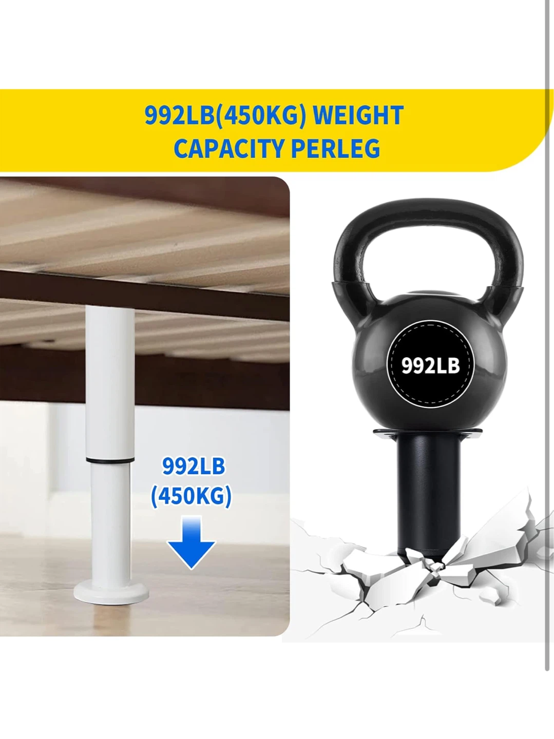 Adjustable Furniture Legs - White Metal (Set of 4) - photo 4