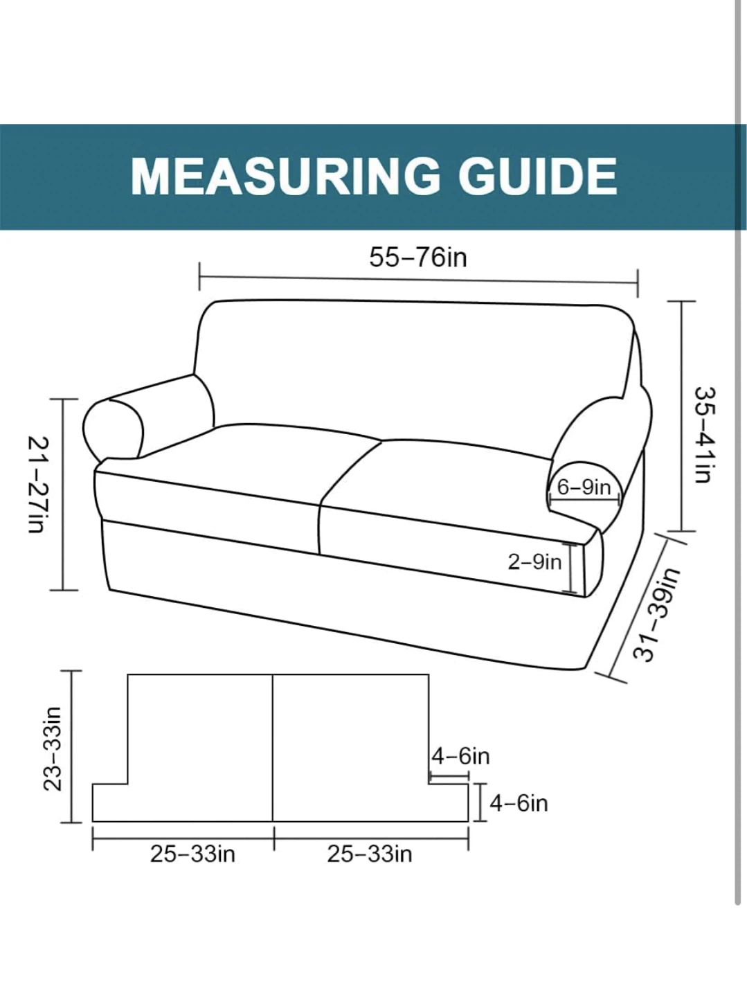 Turquoize 3 Pieces Sofa Covers T Cushion Sofa - photo 2