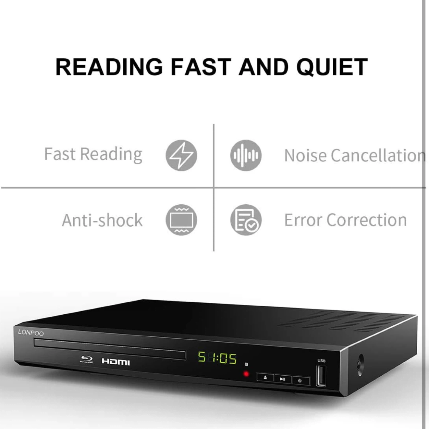 LONPOO Blu-ray DVD Player Full HD 1080P - photo 3