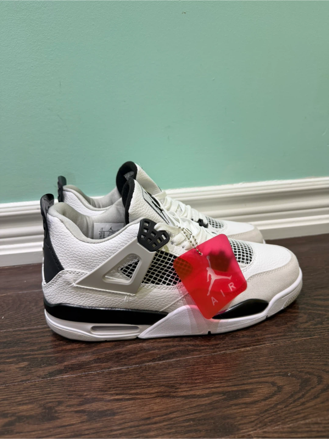 Jordan 4 Retro White Black Cement Toddler Shoes - photo 3