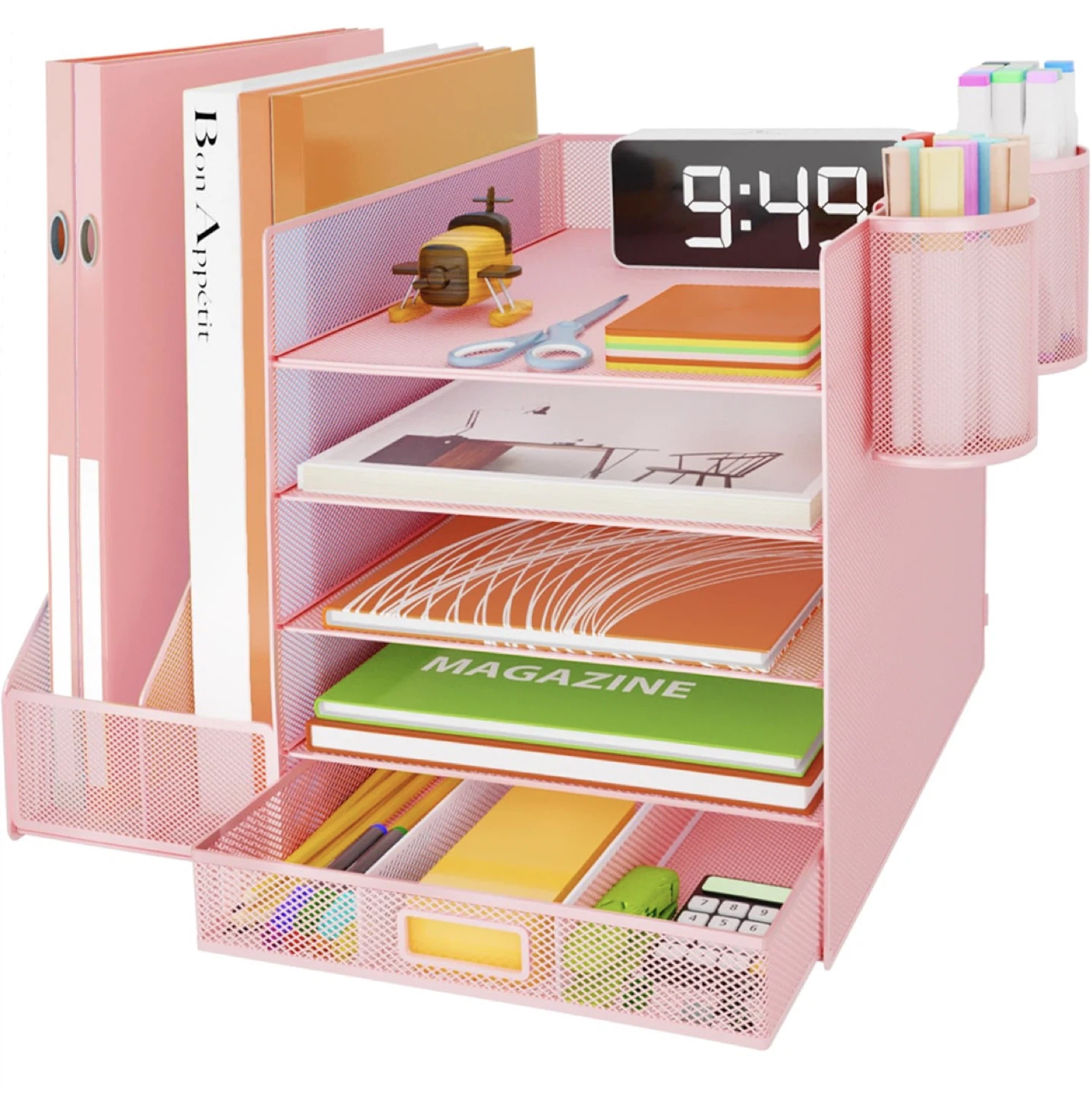 Desk Organizer with File Holder, 5-Tier