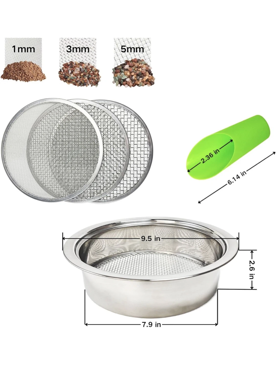 Stainless Steel Soil Sieve Set - photo 2
